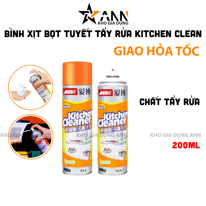 Bình Xịt Bọt Tuyết Tẩy Rửa Đa Năng Kitchen Cleaner 200ml