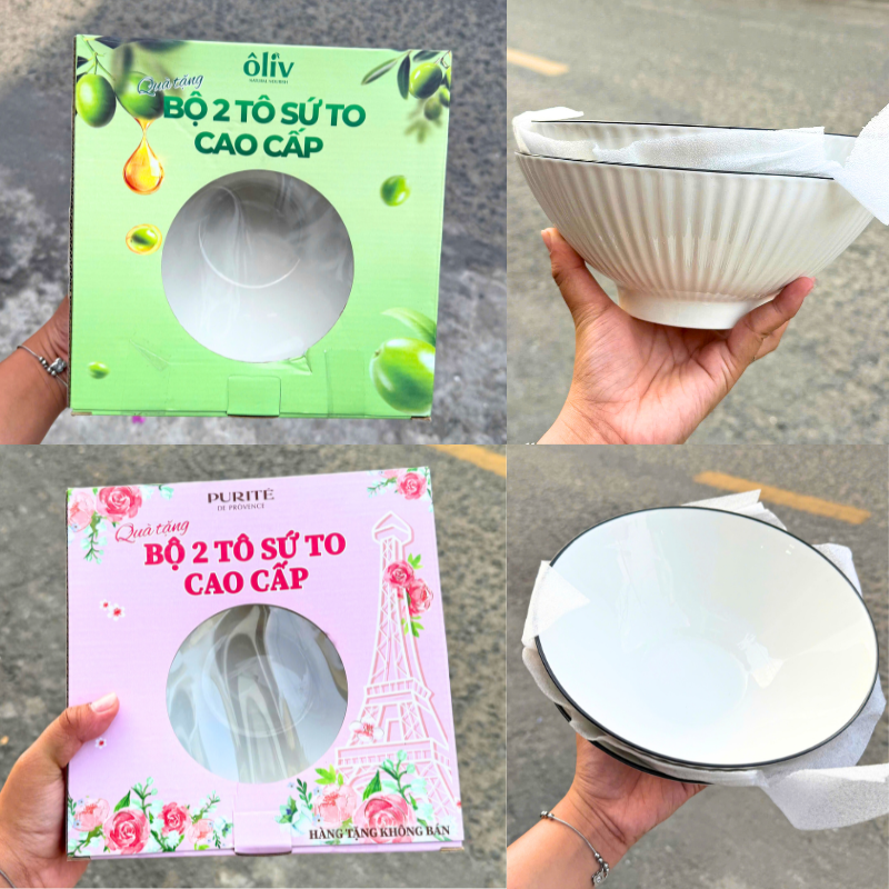 Cận cảnh dáng tô sâu lòng, thân gân nổi và bề mặt trắng sáng