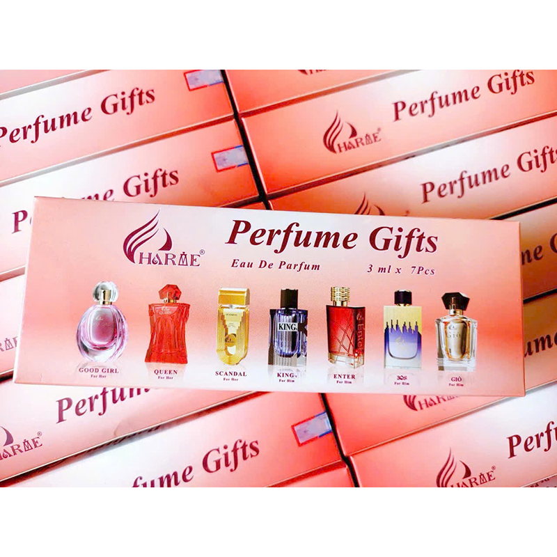 Hộp Perfume Gifts với tên 7 mùi trong set 3ml x 7 chai