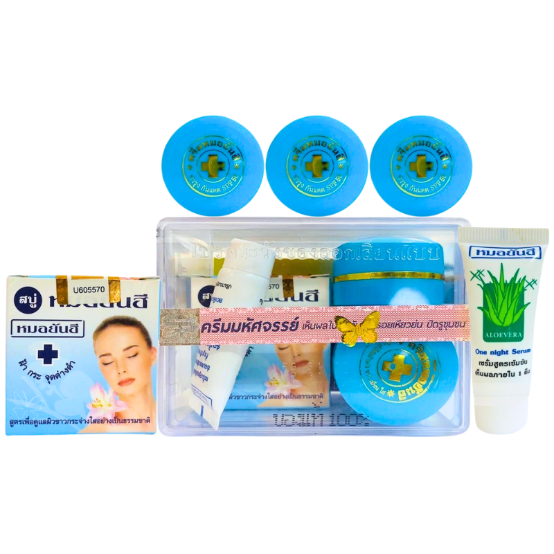 Bộ Kem Yanhee Thái Lan Xanh Dương 5 Món Chính Hãng - Hỗ Trợ Giảm Mụn Dưỡng Sáng Da – một lựa chọn đáng tham khảo trong mỹ phẩm yanhee