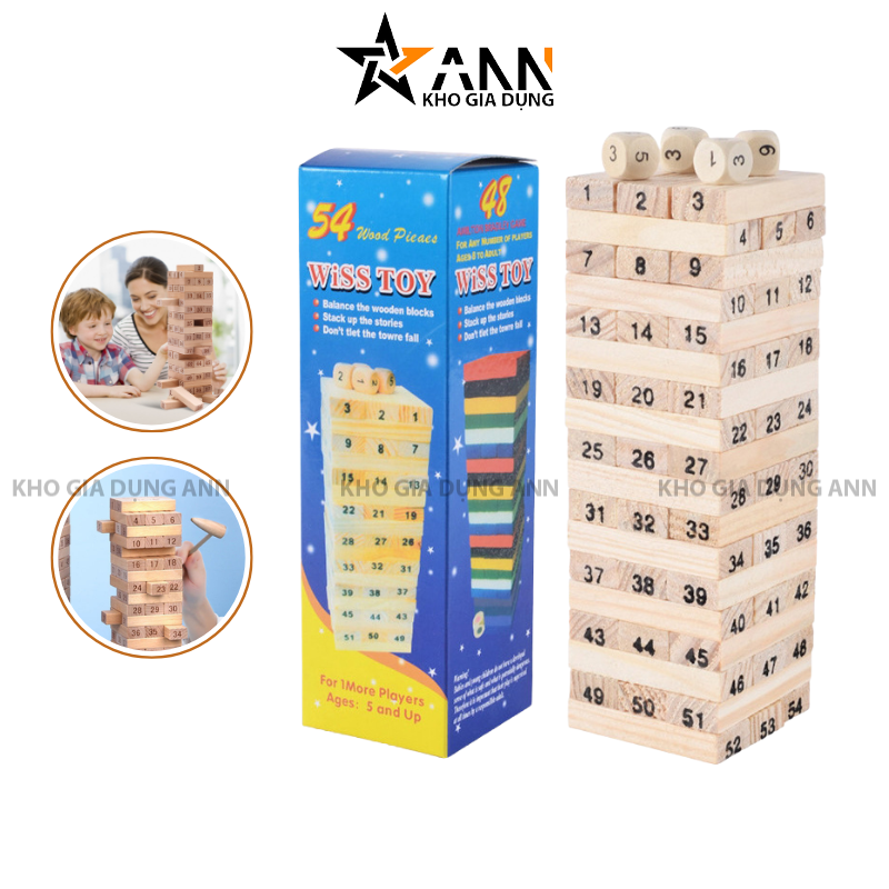 Bộ Rút Gỗ Cao Cấp Số 54 - Bộ Xếp Gỗ Cho Bé