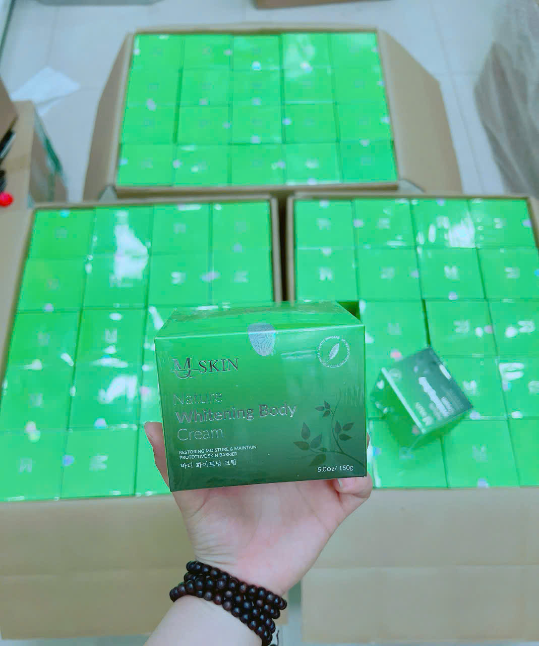 Kem Body Diệp Lục MQ Skin Nature Whitening Body Cream 150g
