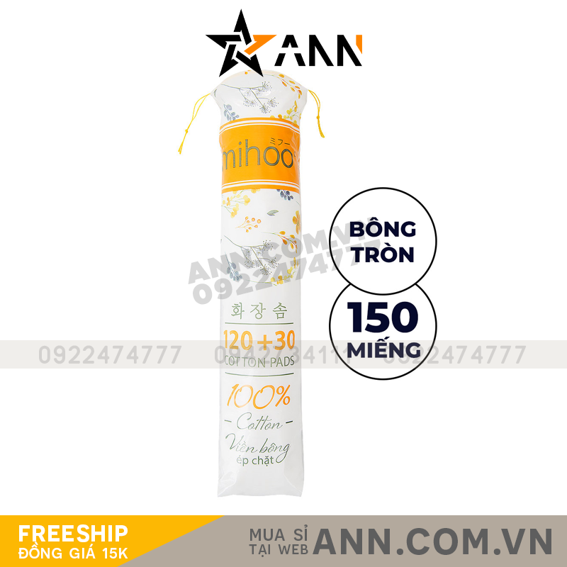 Bông tẩy trang Mihoo 150 miếng