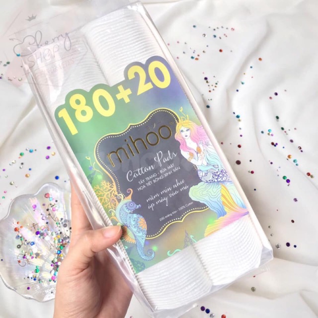 Bông Tẩy Trang Mihoo 100% Cotton 200 Miếng