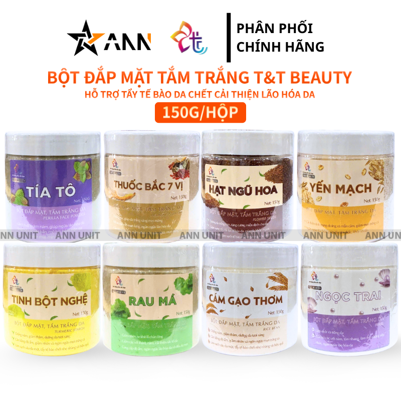 Hình tổng hợp các dòng bột đắp mặt T&T Beauty 150g/hộp