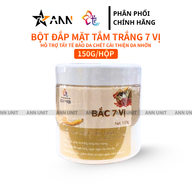 Bột Đắp Mặt Tắm Trắng Da Nguyên Chất T&T Beauty 150g/Hộp