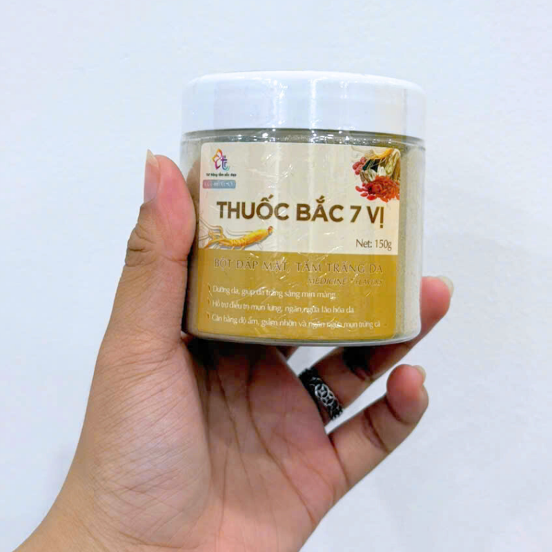 Bột Đắp Mặt Tắm Trắng Thuốc Bắc 7 Vị Da Nguyên Chất T&T Beauty 150g