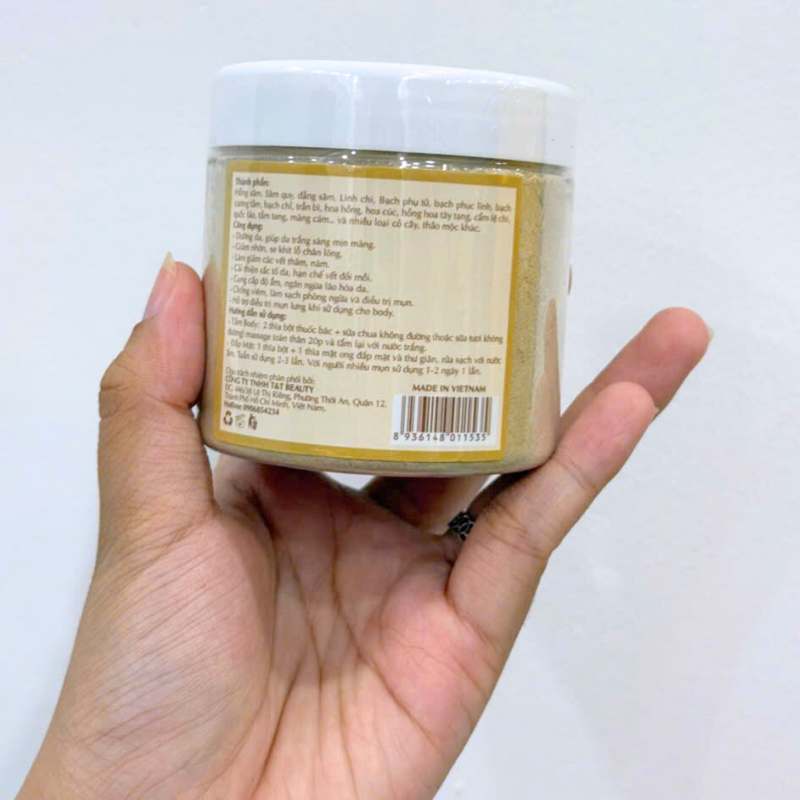 Bột Đắp Mặt Tắm Trắng Thuốc Bắc 7 Vị Da Nguyên Chất T&T Beauty 150g