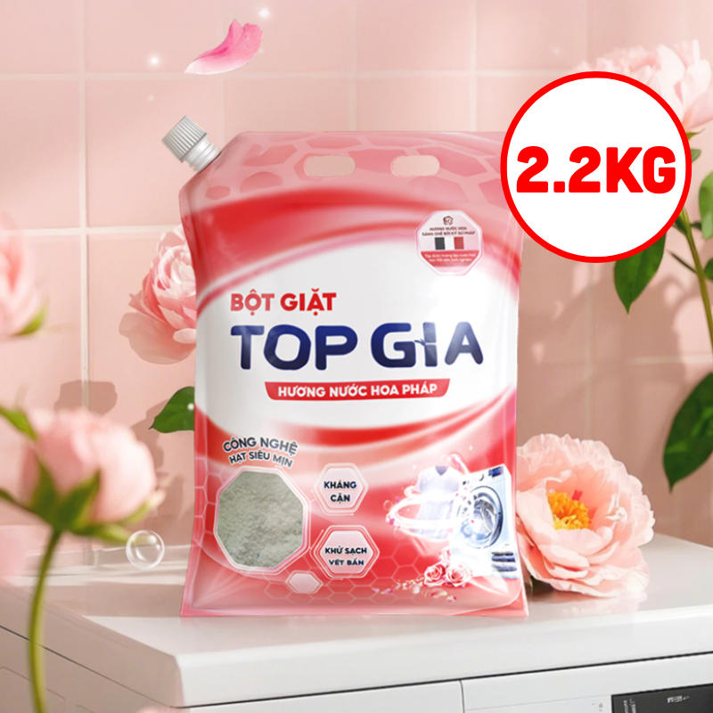 Bột Giặt Top Gia 2.2kg Hương Nước Hoa Pháp