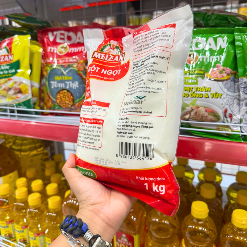 Khu vực mã vạch và hướng dẫn bảo quản trên bao bì