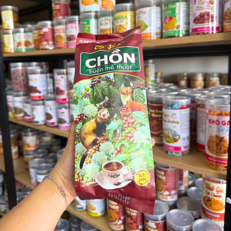 Mặt trước bao bì với tên sản phẩm và khối lượng tịnh 500g.