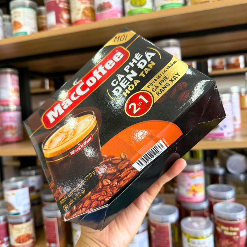 Góc chụp hộp sản phẩm cho thấy dạng hộp giấy 10 gói x 22g