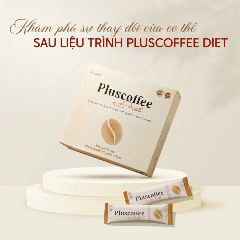 Cà Phê Hỗ Trợ Kiểm Soát Cân Nặng Pluscoffee Diet Reigan 270g (18g x 15 Gói)