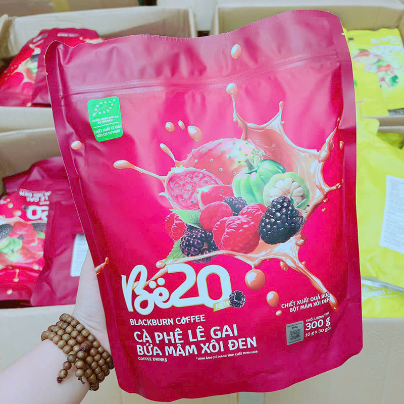 Bao bì thực tế dạng bịch hồng 300g.