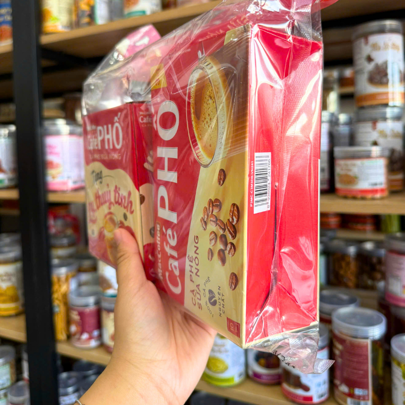 MacCoffee Café Phố Cà Phê Sữa Nóng 3 In 1 160g Hộp 10 Gói Tặng Ly Thủy Tinh