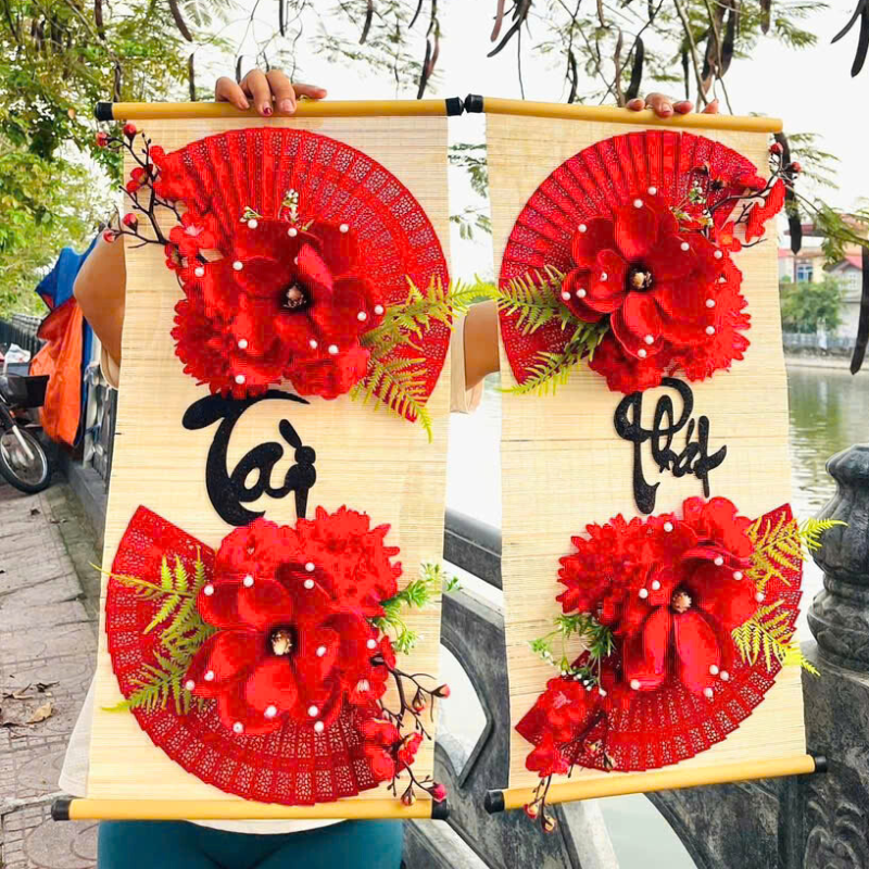 Cặp 2 Mành Tre Dài Ráp Sẵn Trang Trí Tết - Phên Tre Lớn