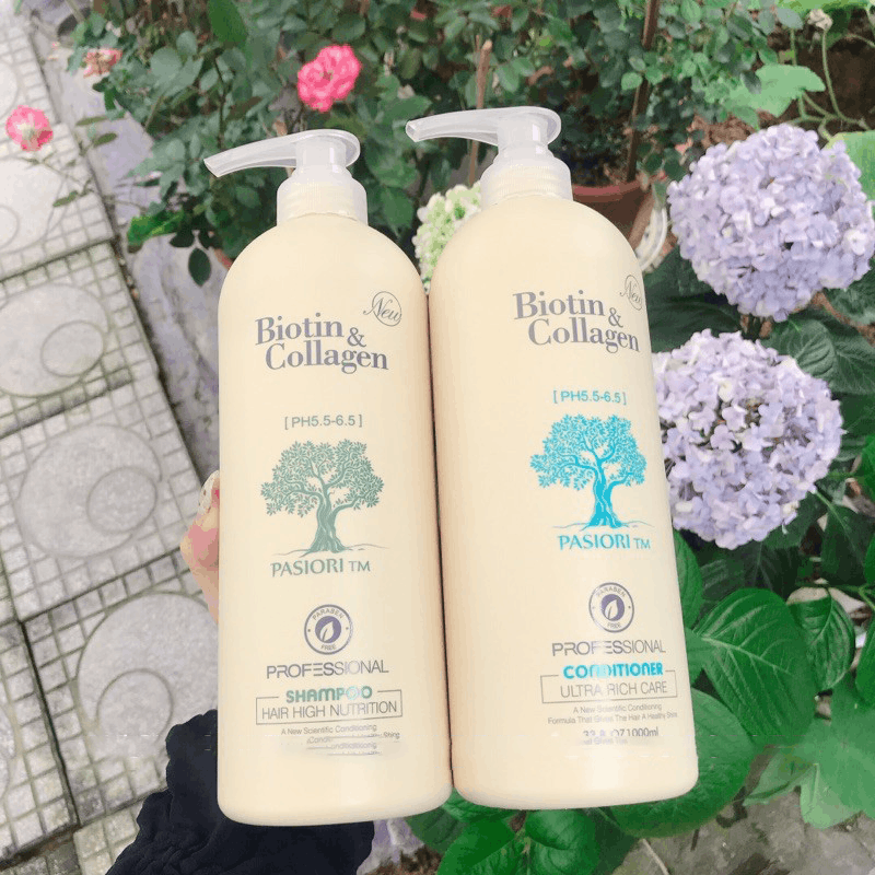 Dầu gội xả Biotin & Collagen trắng 1000ml combo 2 chai