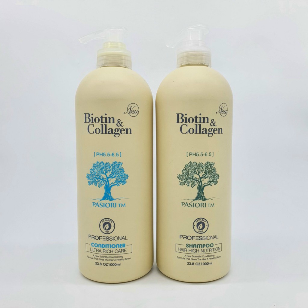 Dầu gội xả Biotin & Collagen trắng 1000ml combo 2 chai