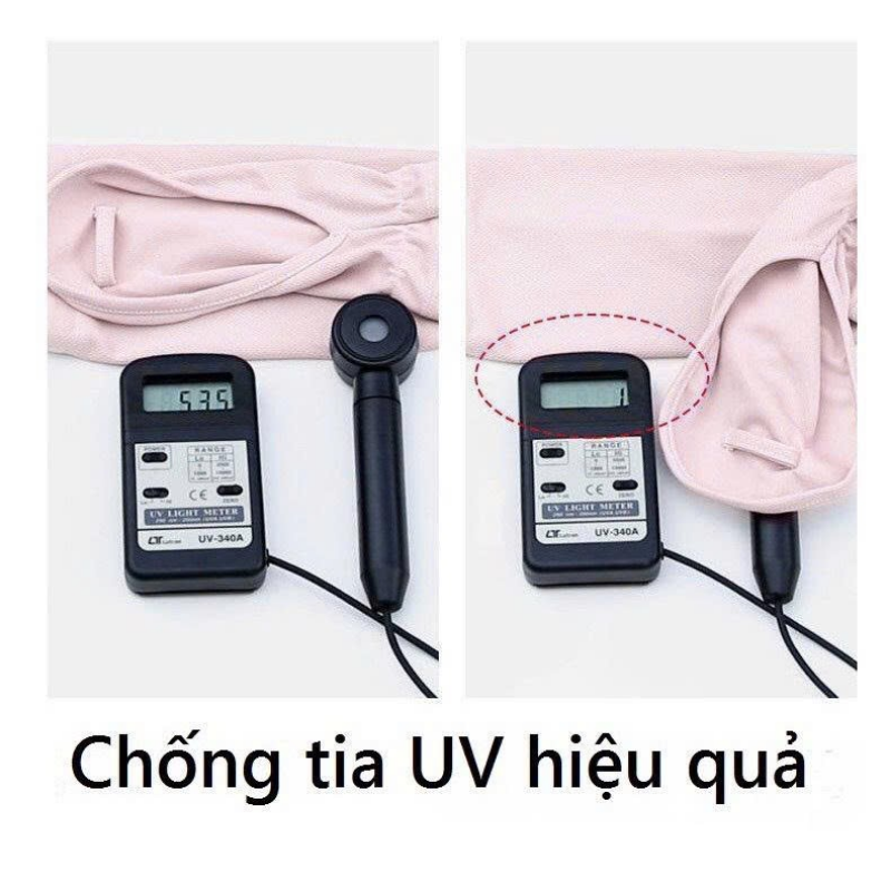 Hình minh họa khả năng hỗ trợ giảm tia UV của chất liệu
