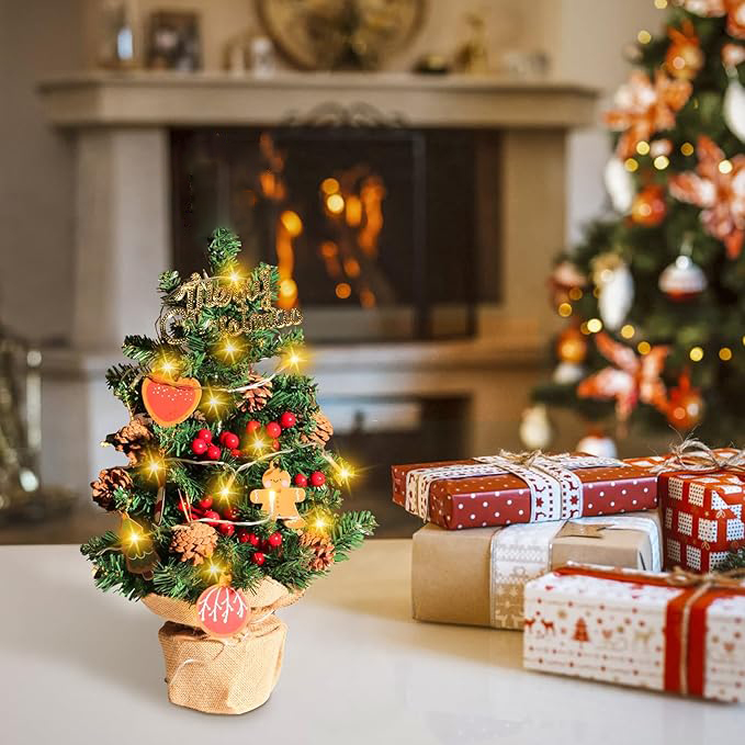 Cây Thông Noel Để Bàn Kèm Đèn và Phụ Kiện Size 60cm