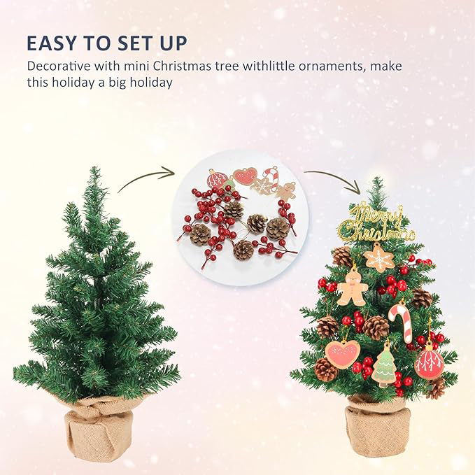 Cây Thông Noel Để Bàn Kèm Đèn và Phụ Kiện Size 60cm