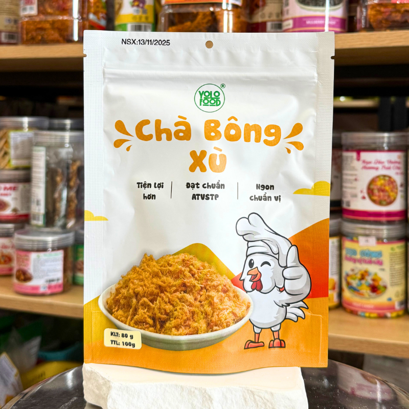 Mặt trước bao bì gói 100g với hình ảnh sản phẩm