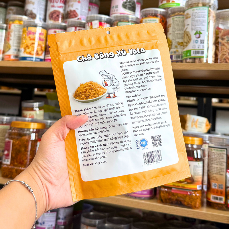 Mặt sau sản phẩm với các thông tin bảo quản và cảnh báo