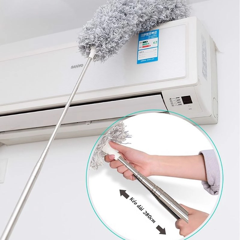 Minh họa thao tác quét bụi ở vị trí cao