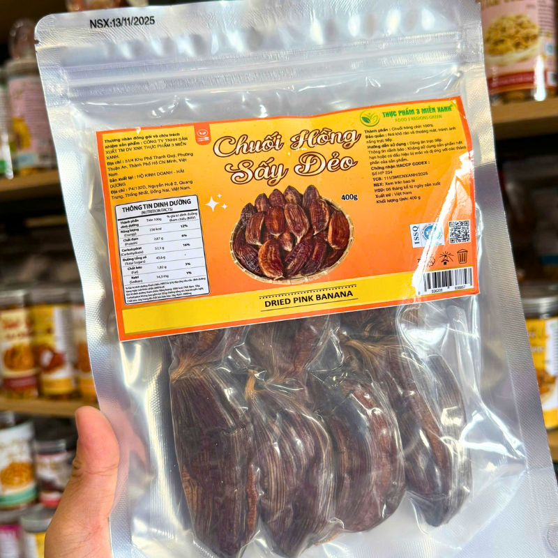 Mặt trước túi sản phẩm 400g với bao bì zip bạc