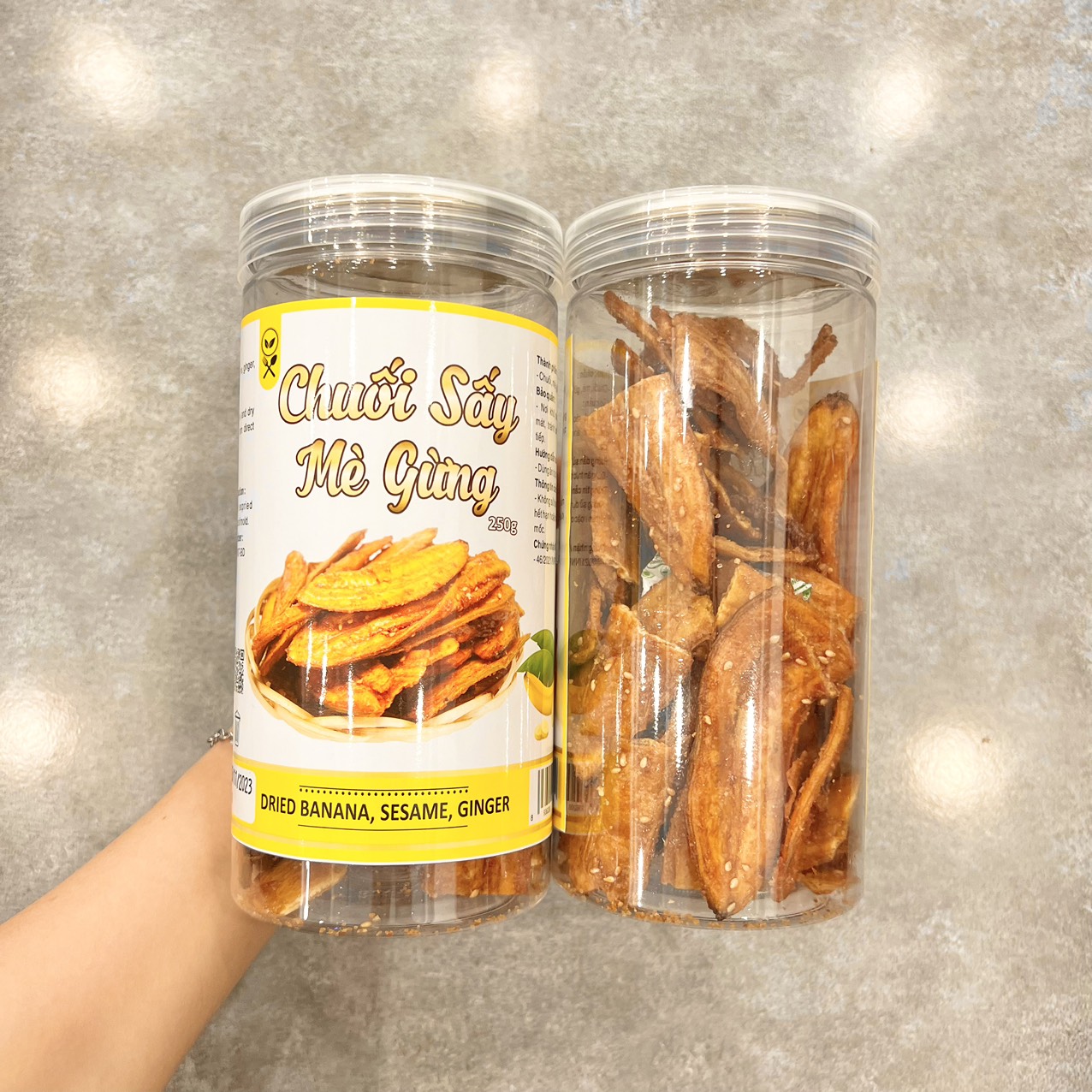Chuối Sấy Mè Gừng 250g Hộp