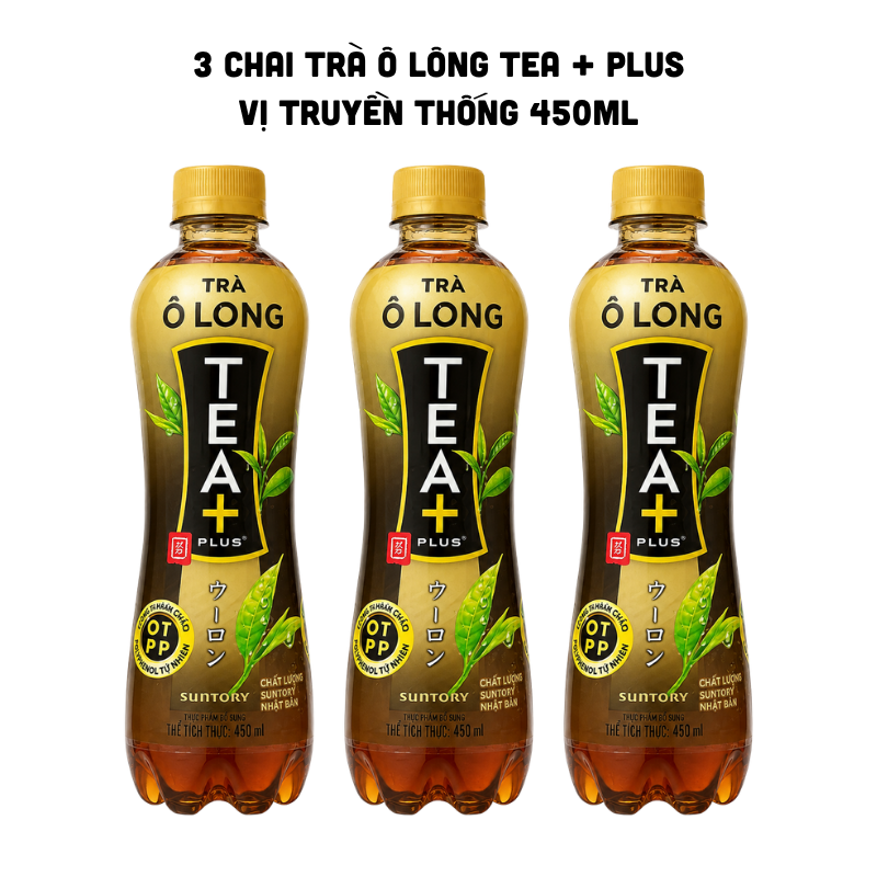 3 Chai Trà Ô Lông Tea + Plus Vị Truyền Thống (450ml/Chai)