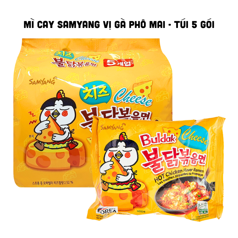 Hình túi 5 gói và gói lẻ vị phô mai cay