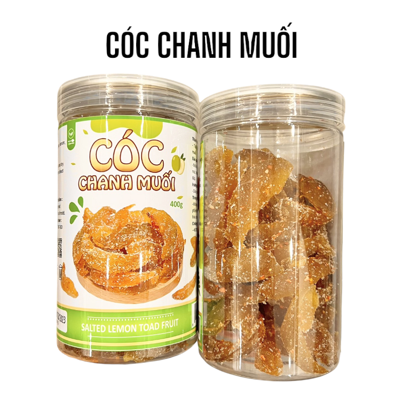 Hình ảnh tổng thể sản phẩm và các miếng cóc bên trong hũ