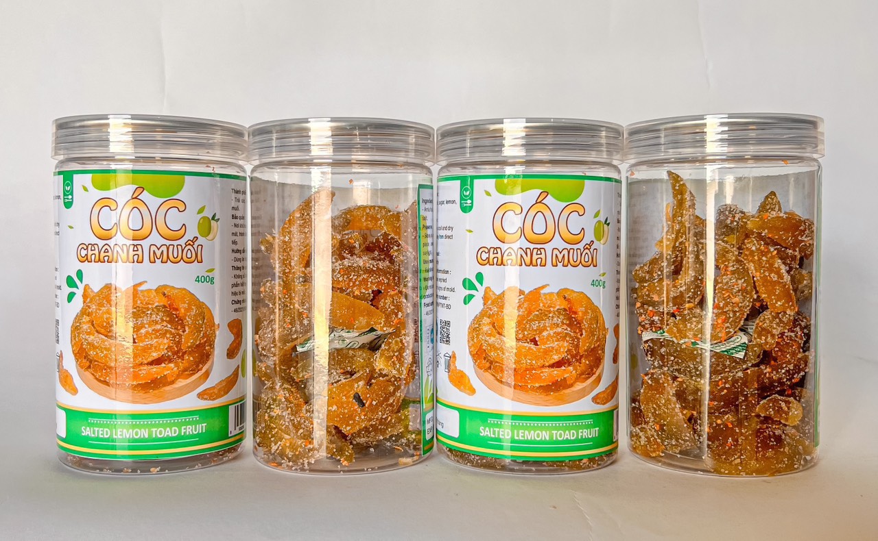 Hũ sản phẩm 400g với nhãn mặt trước rõ tên gọi