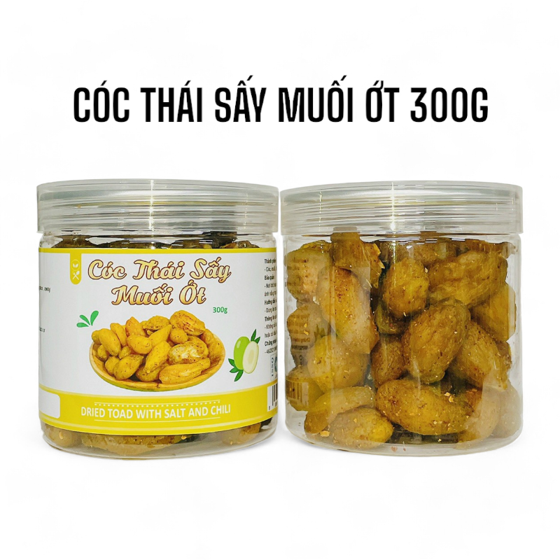 Hũ cóc sấy muối ớt 300g mặt trước