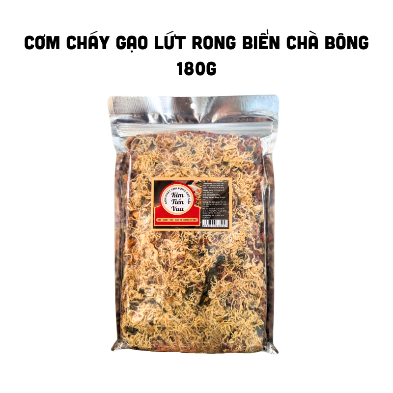 Cơm Cháy Gạo Lứt Rong Biển Chà Bông Kim Tiến Vua Túi Zip 180g
