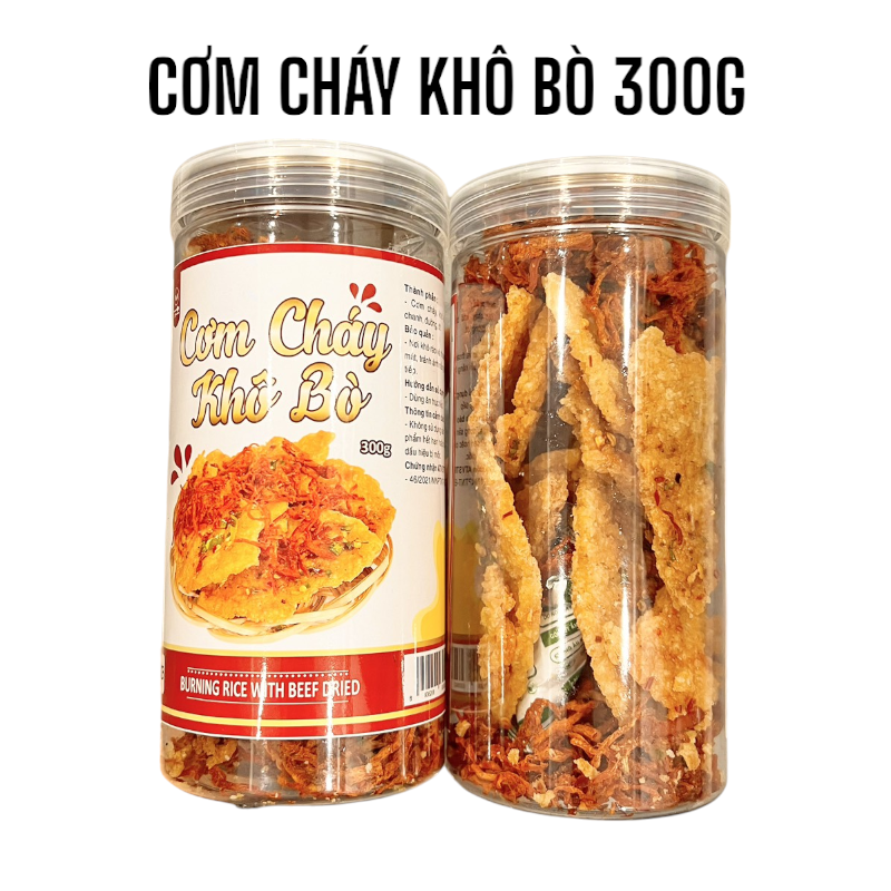 Cơm Cháy Lắc Khô Bò Hộp Pet 300g