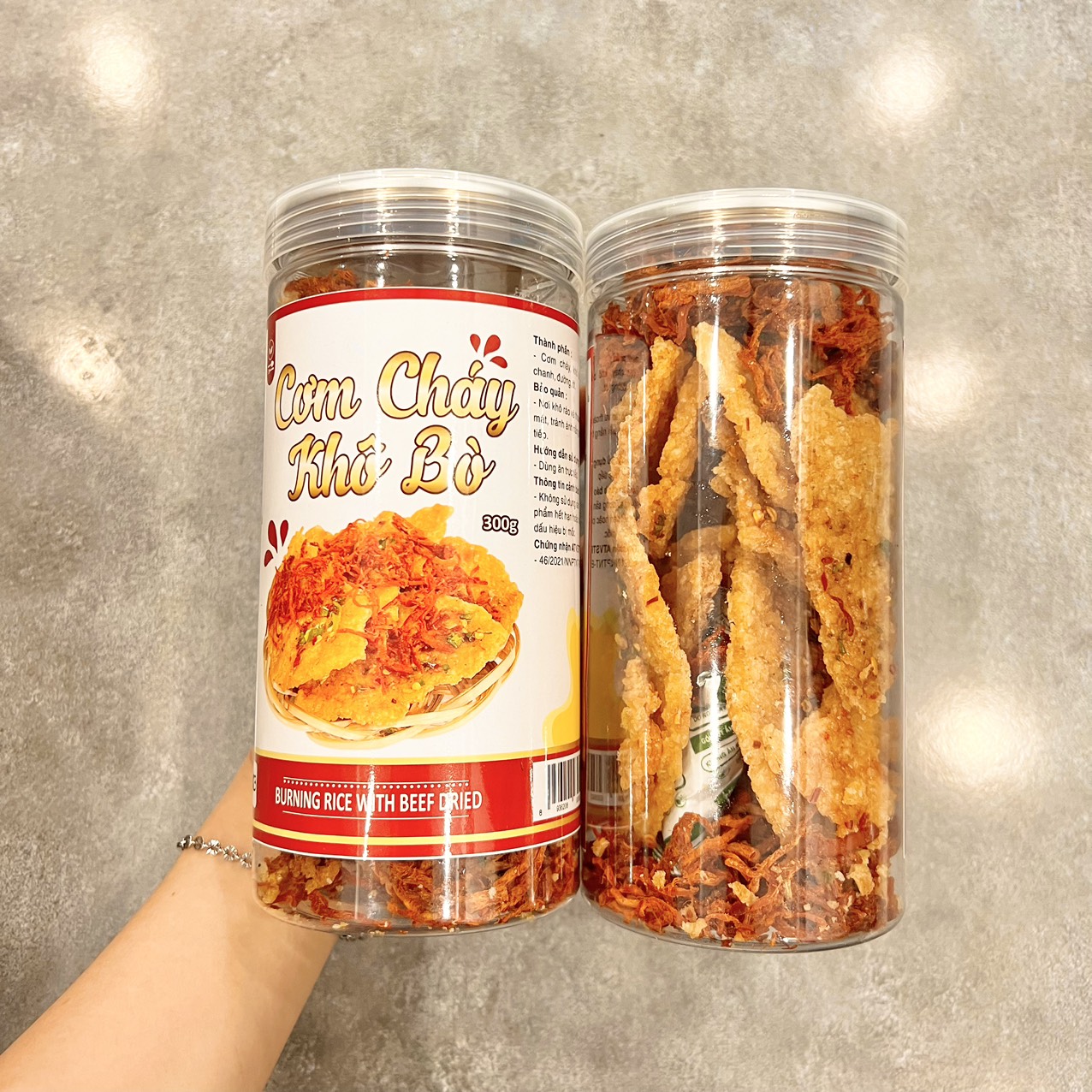 Cơm Cháy Lắc Khô Bò Hộp Pet 300g