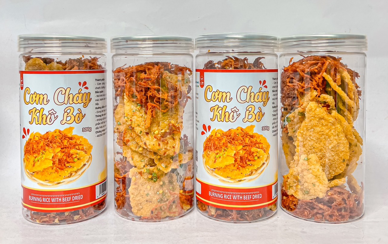 Cơm Cháy Lắc Khô Bò Hộp Pet 300g