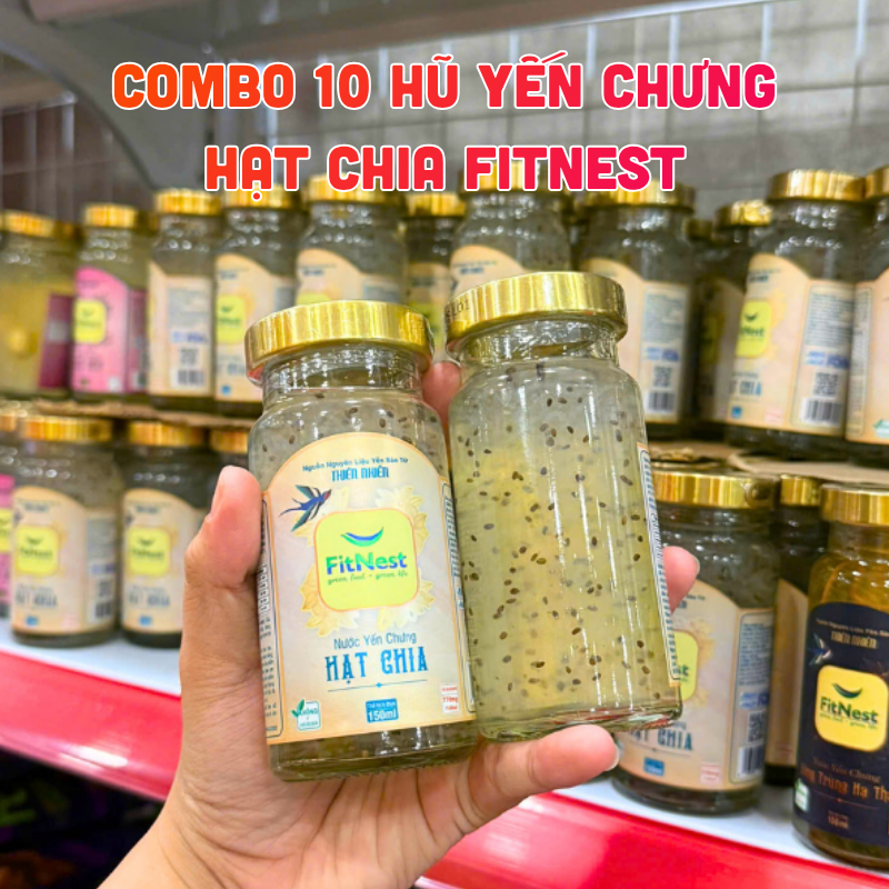 Combo 10 Hũ Nước Yến Chưng Hạt Chia FitNest 150ml