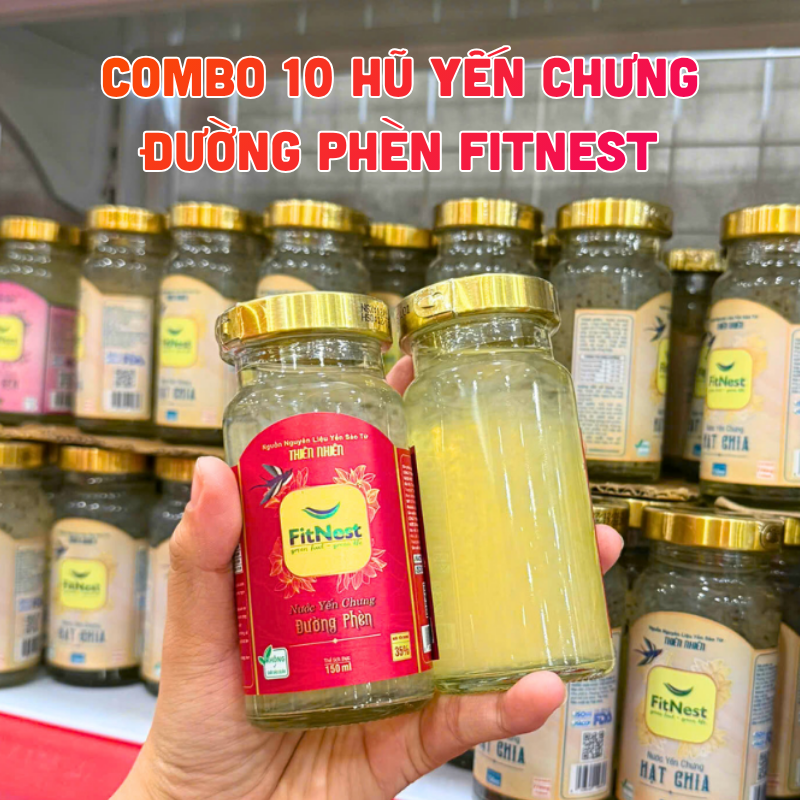 Combo 10 Hũ Nước Yến Chưng Đường Phèn FitNest 150ml
