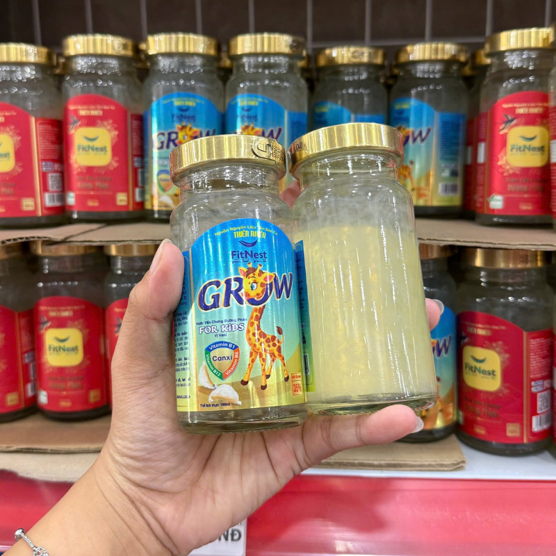 Combo 10 Hủ Yến Chưng Đường Phèn Vị Vani Cho Bé Kids Grow FitNest 35% 150ml