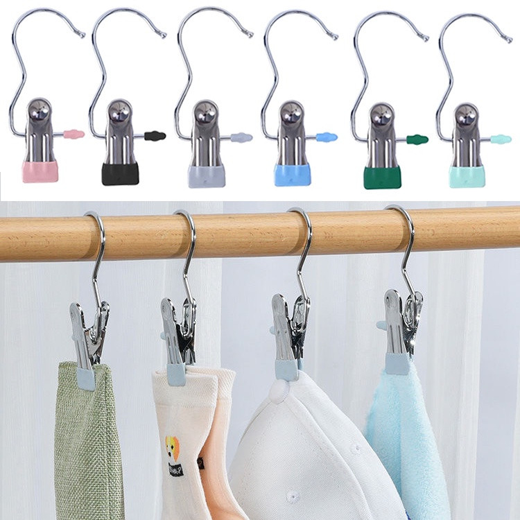 Combo 10 Móc Kẹp Quần Áo Inox Bọc Nhựa PVC Phơi Tất Vớ Đồ Lót Nhỏ Gọn