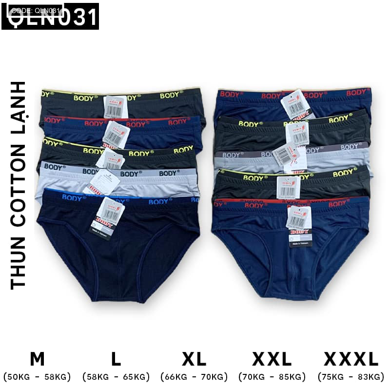 Combo 10 Quần Lót Nam Tam Giác Viền Lưng Thun Lạnh