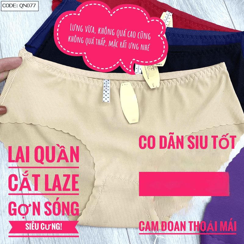 Cận cảnh dáng quần và phần lai cắt laze viền sóng