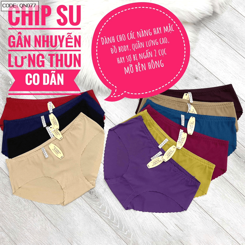 Combo 10 quần lót su nữ gợn sóng lưng thun
