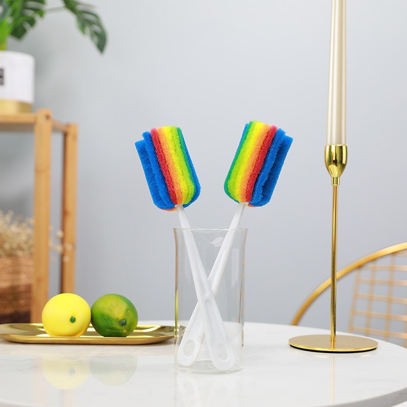 Combo 2 Cọ Rửa Ly 7 Màu 25x5,5cm Đầu Cọ 5cm