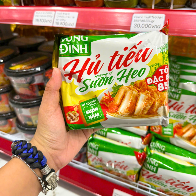 Bao bì mặt trước với hương vị sườn heo