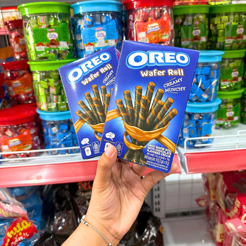 Combo 2 Hộp Bánh Quế Oreo Wafer Roll Vị Socola 54g (3 Gói x 18g)