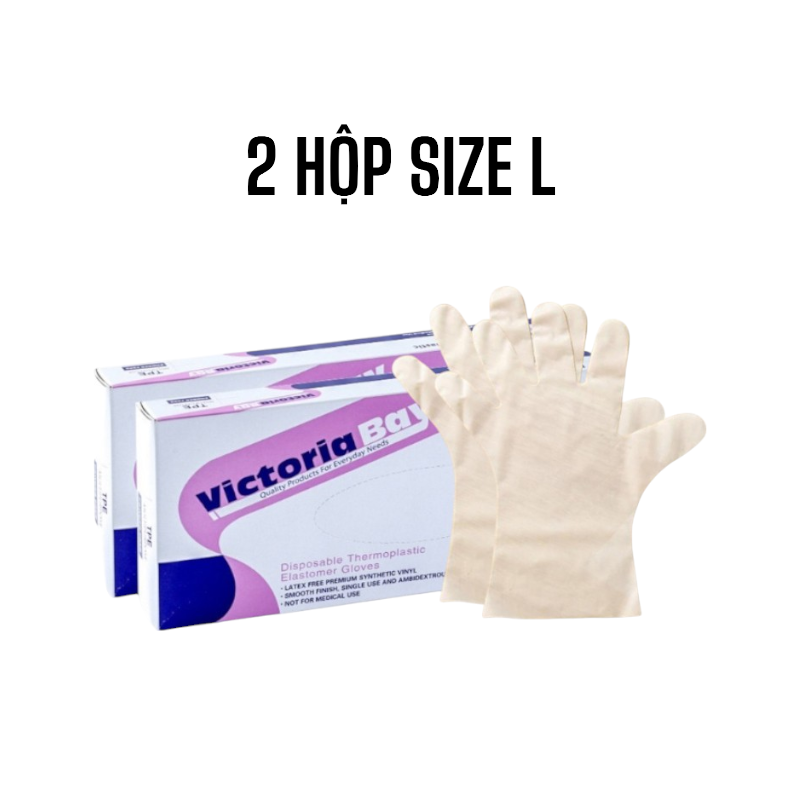 Combo 2 Hộp Găng Tay Cao Su Victoria Size M - Hộp 100 Cái